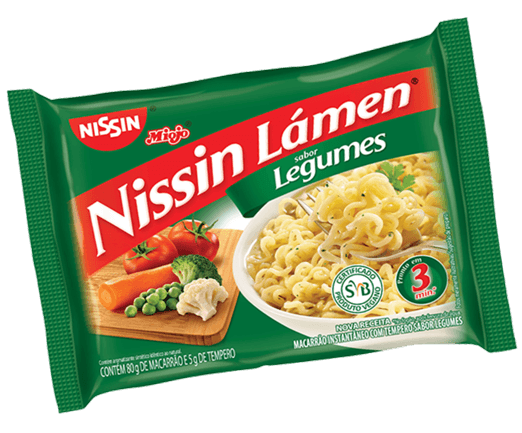 Embalagem Nissin Lámen Legume
