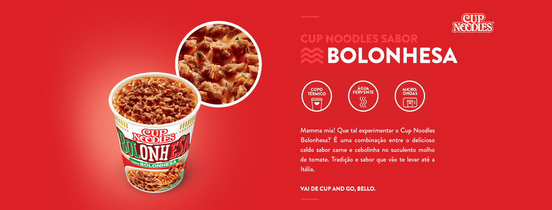 Banner Cup Noodles Bolonhesa