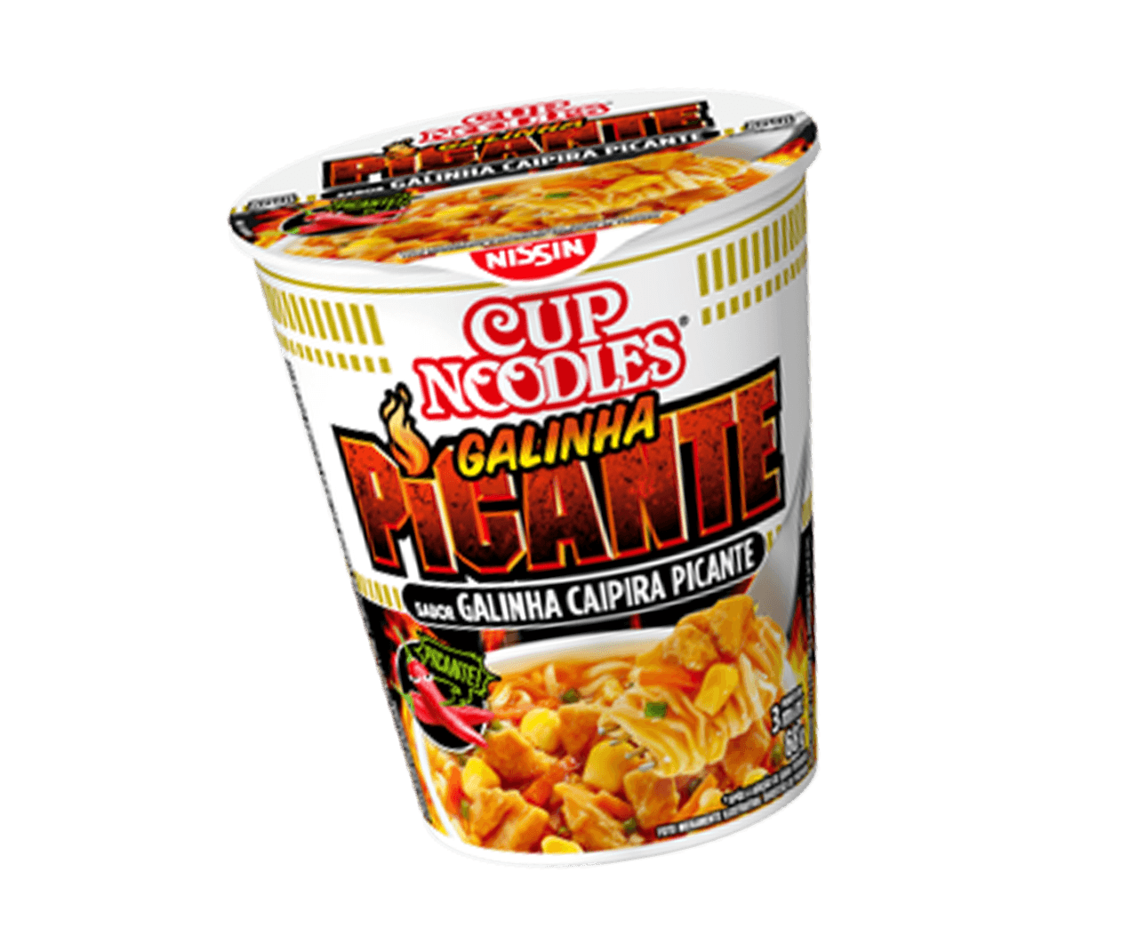 Embalagem Cup Noodles Galinha Caipira Picante